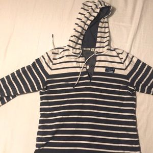 LL Bean Women’s Sweat Shirt striped blue